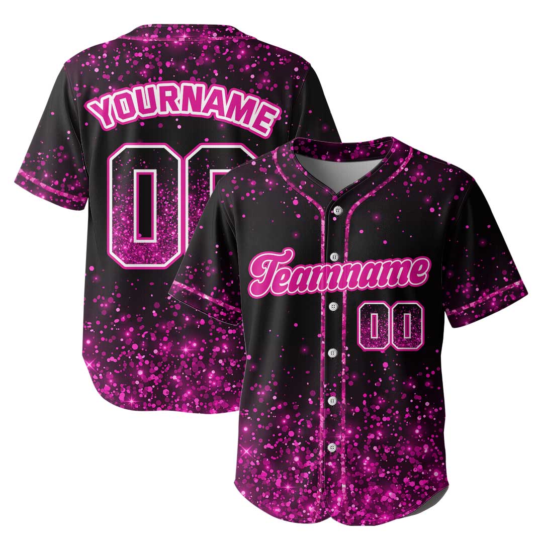 Custom Baseball Jersey With Glitter Texture