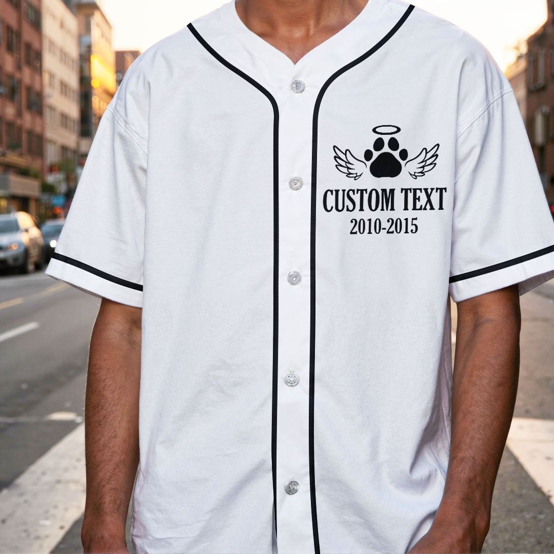 Some Angels Have Wings But Mine Have Tails - Custom Pet Memorial Baseball Jersey