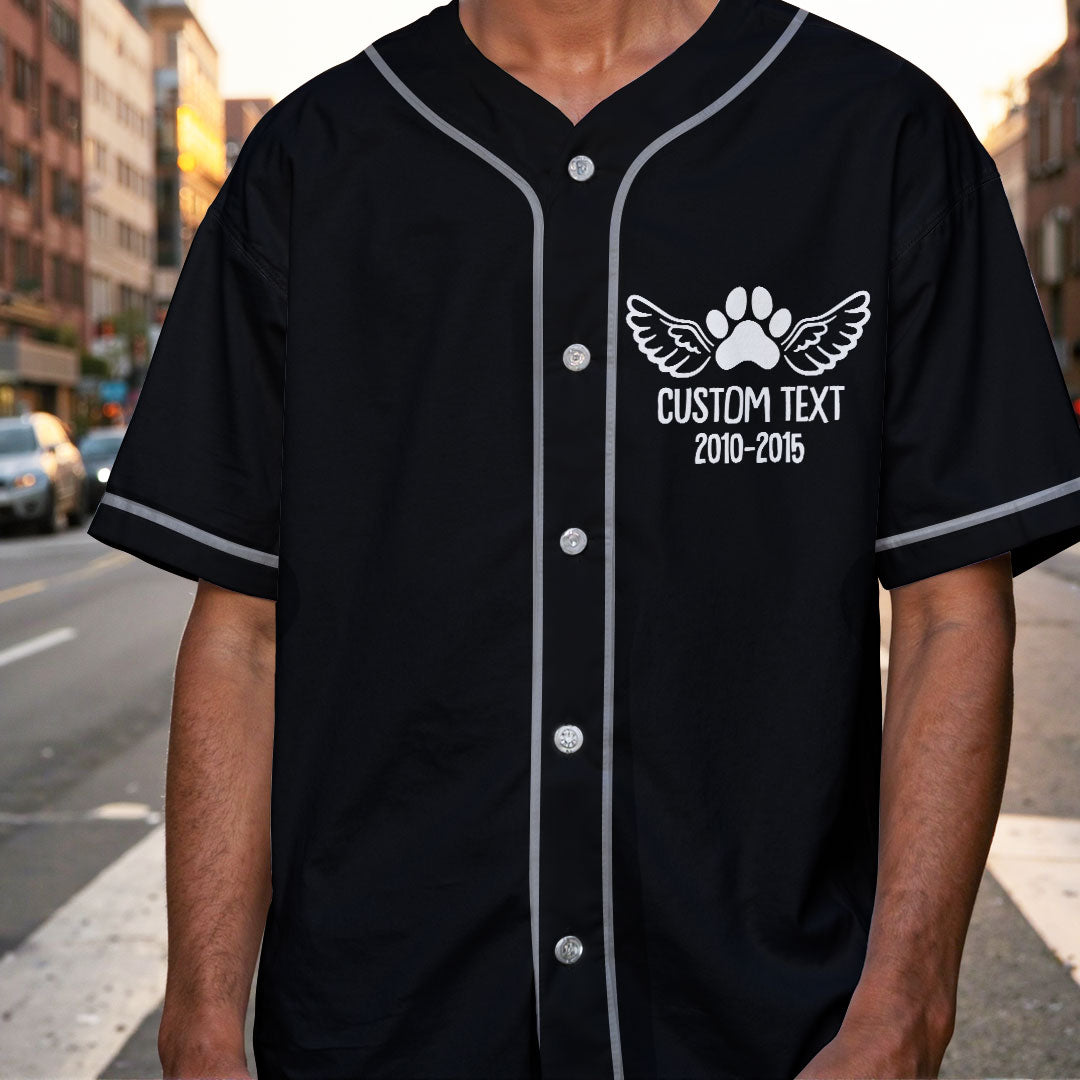 You Left Paw Prints On My Heart - Custom Pet Memorial Baseball Jersey