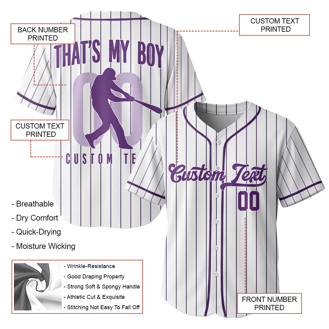 That's My Boy Baseball Mom - Custom Mom Baseball Jersey