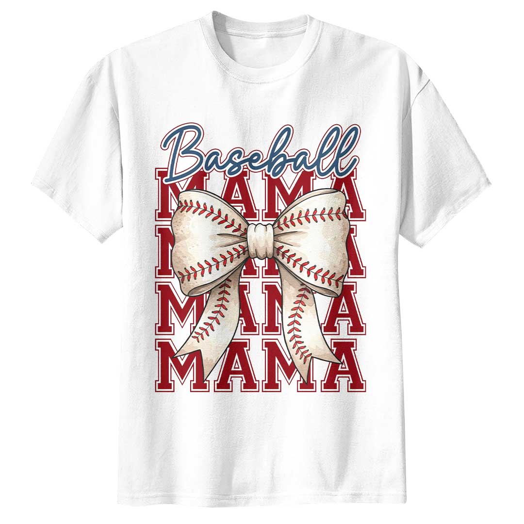 Coquette Baseball Mom - White Baseball T-Shirt