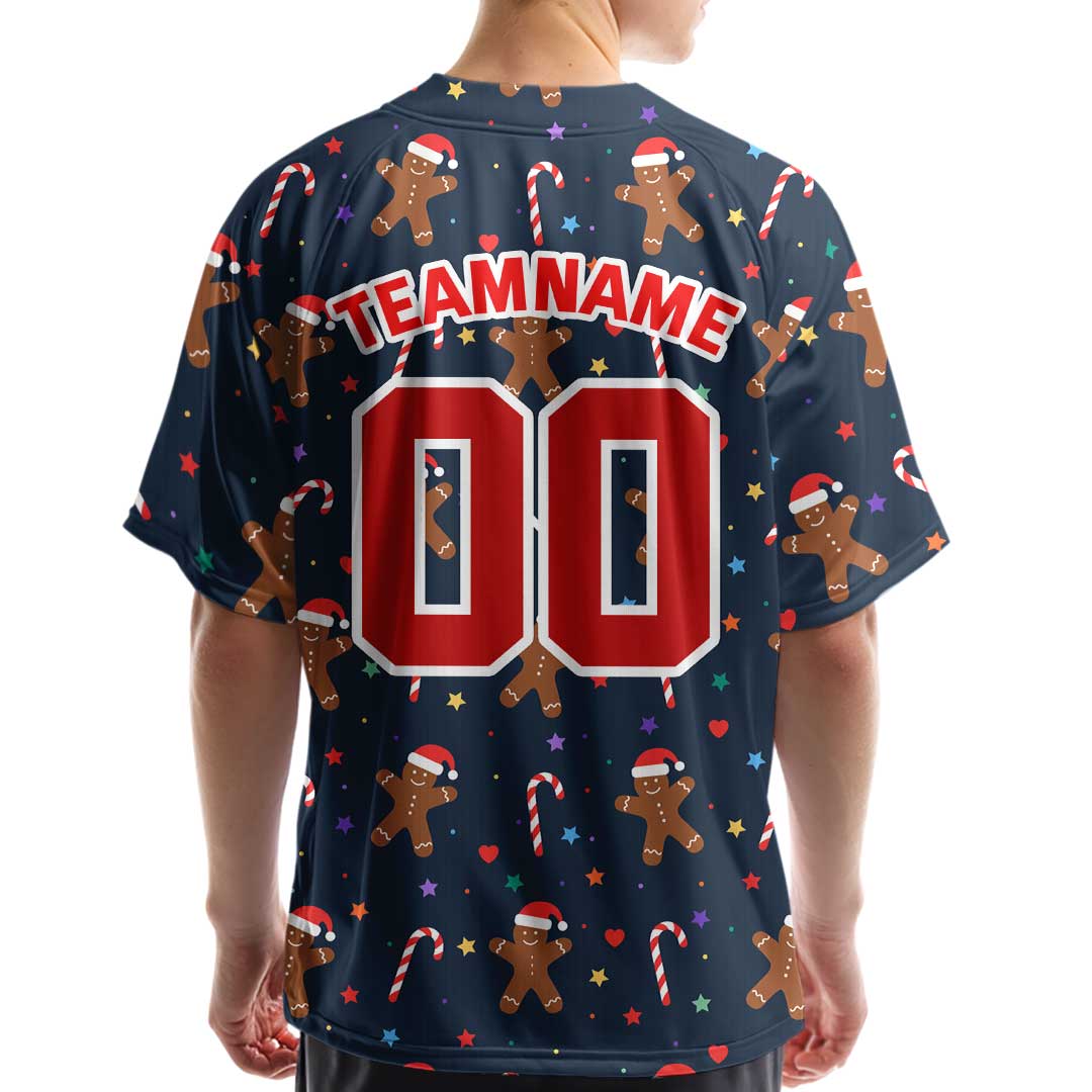 Custom Baseball Jersey with Christmas Elements