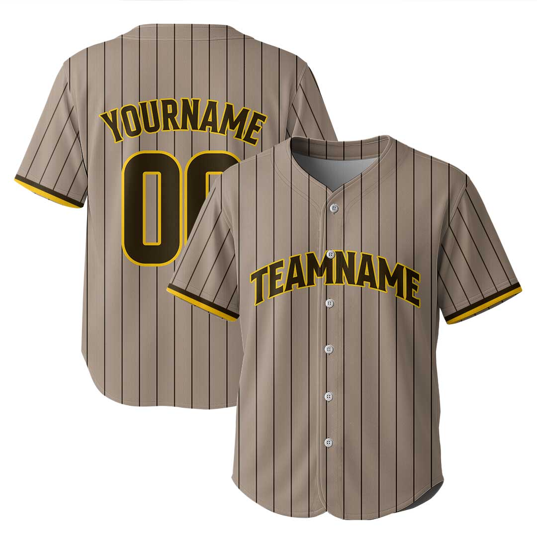 Custom Baseball Jersey with Brown and White Color