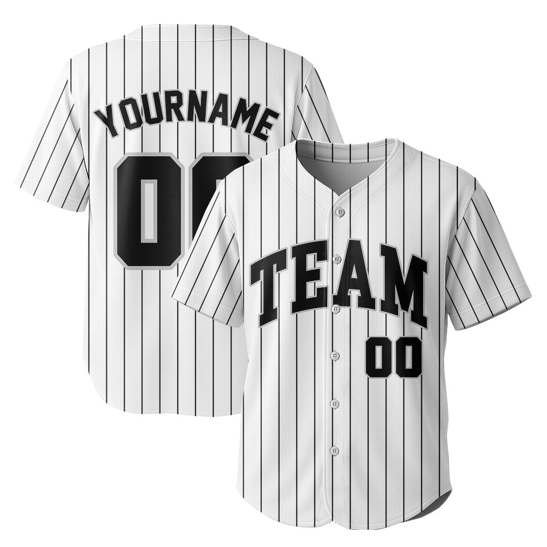 Custom Baseball Jersey with White Black Red Color
