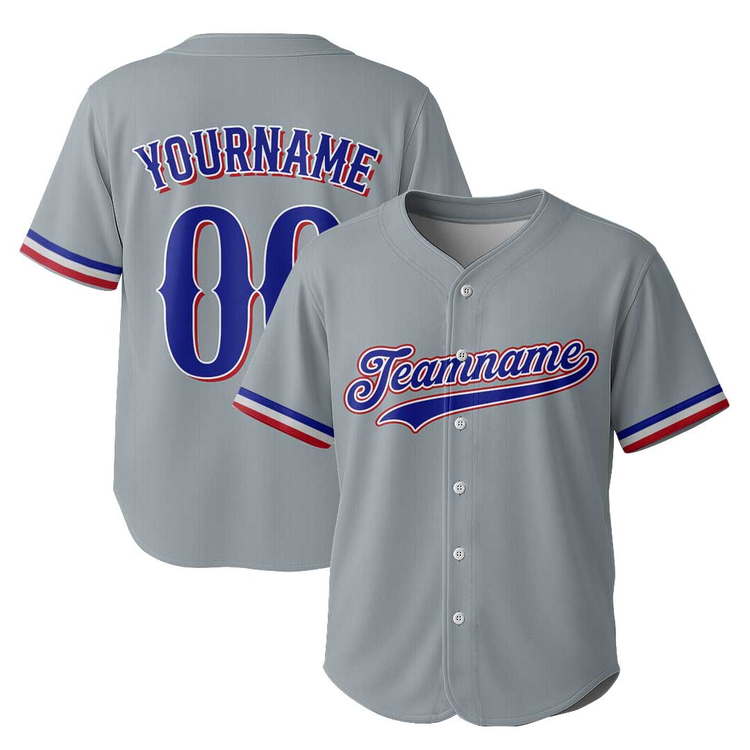 Custom Baseball Jersey with White and Grey Color