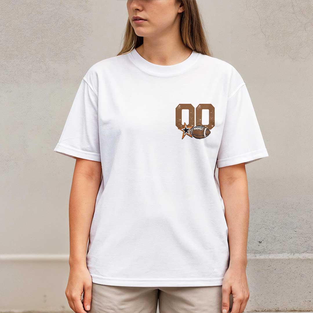 Custom Football Mom - Black and White Custom Tshirt