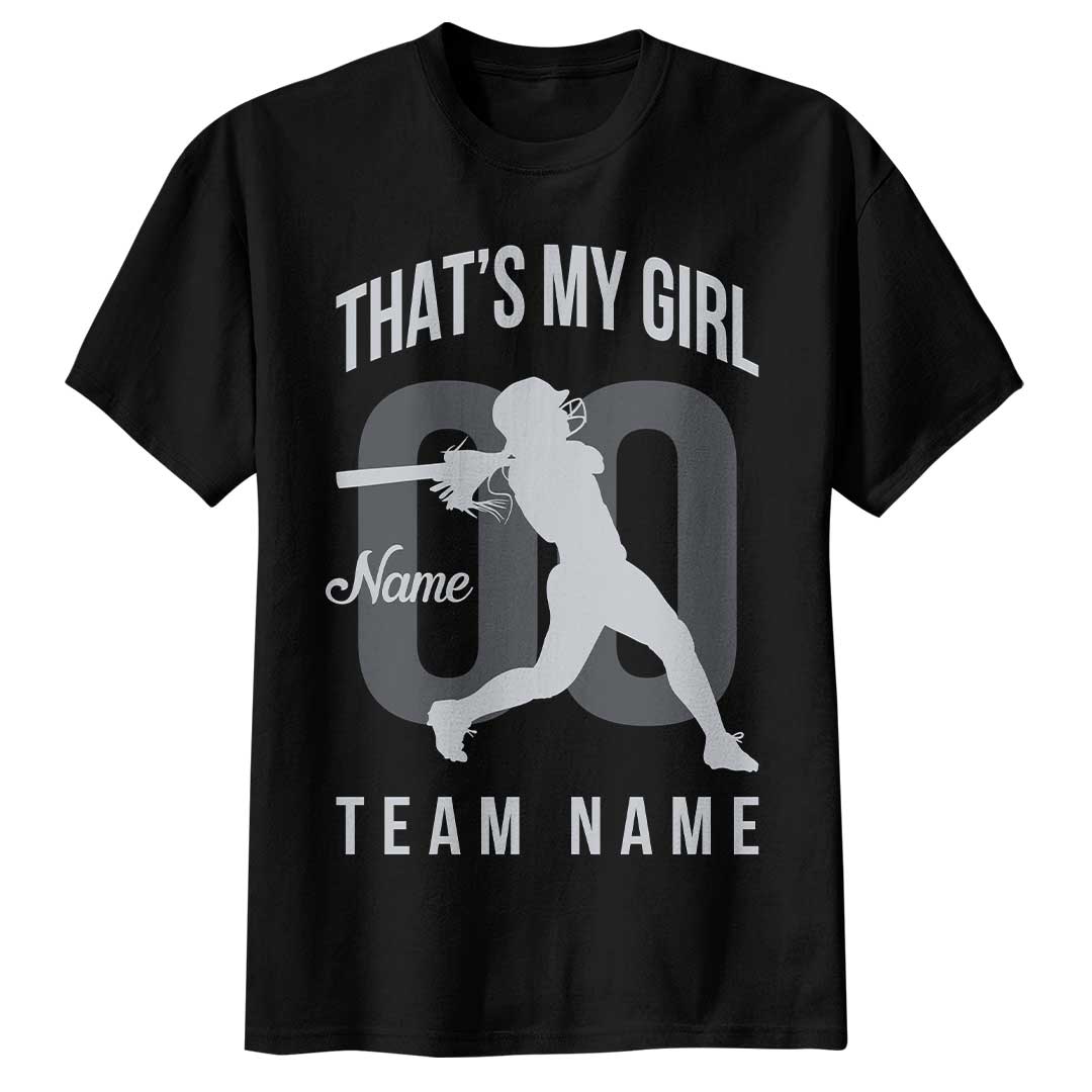 That's My Girl - Black and White Custom Softball T-Shirt For Parents