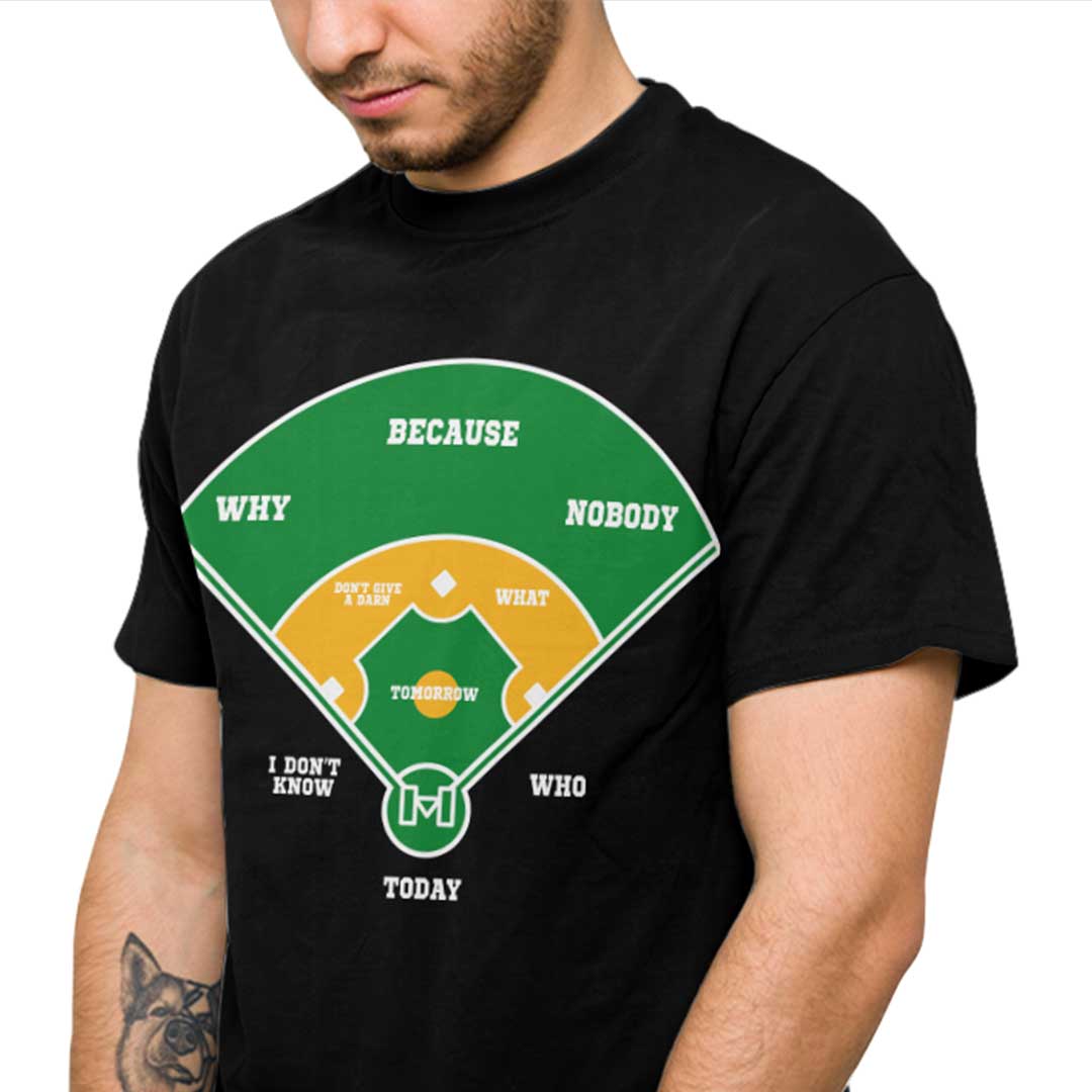 Baseball Who's On First Classic Routine Cotton Tshirt