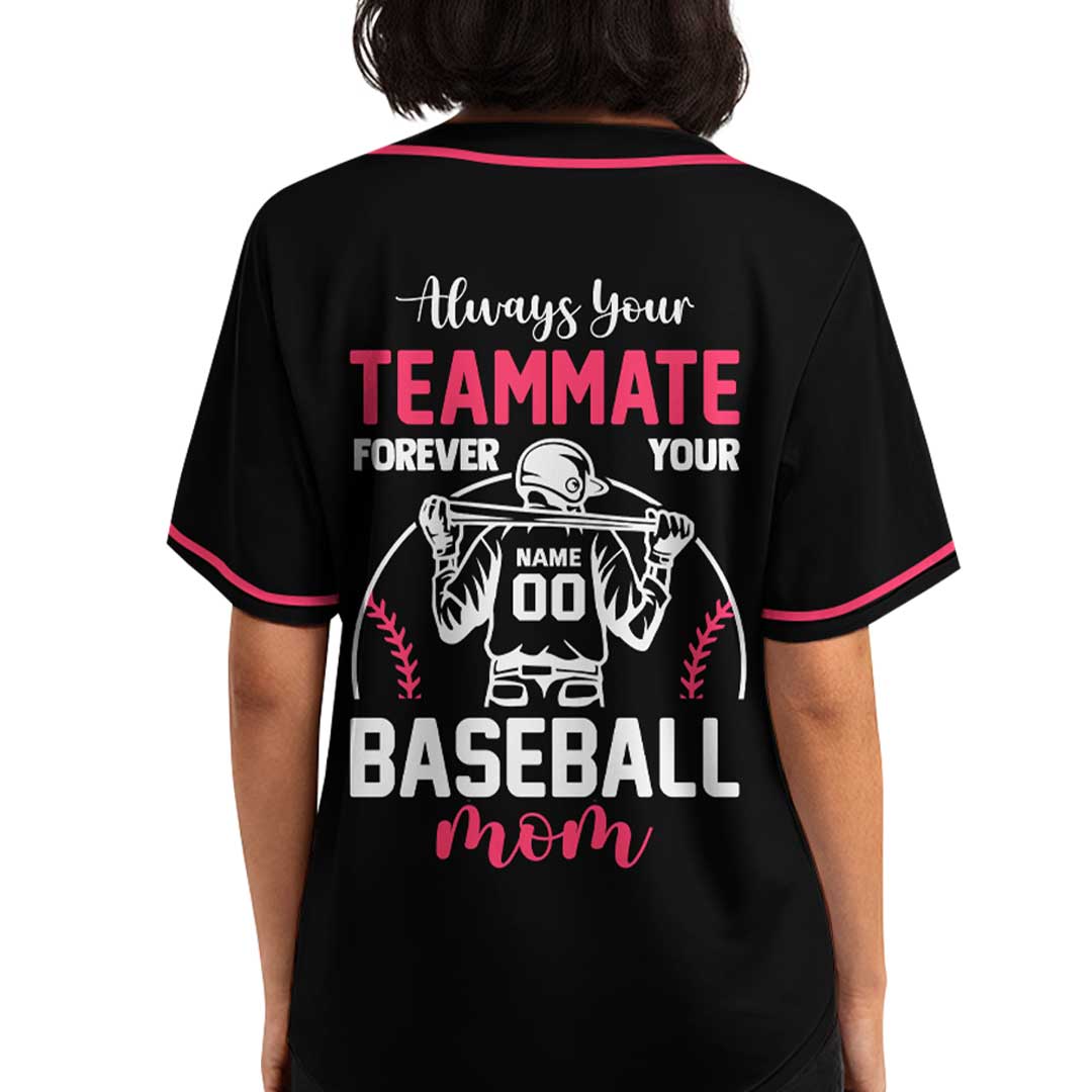 Forever Your Baseball Mom - Custom Mom Baseball Jersey