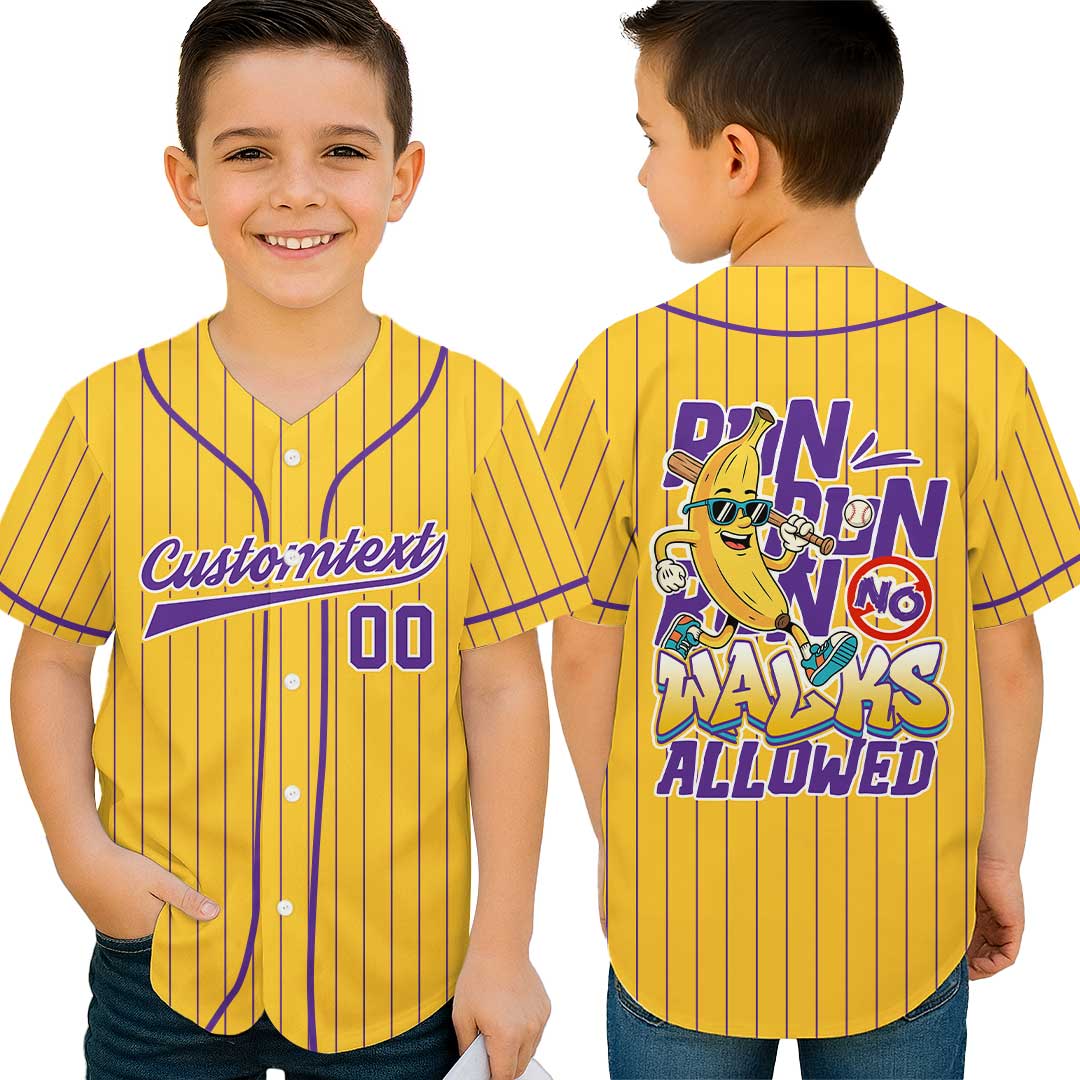 Run Run Run - Yellow Baseball Jersey and Tshirt
