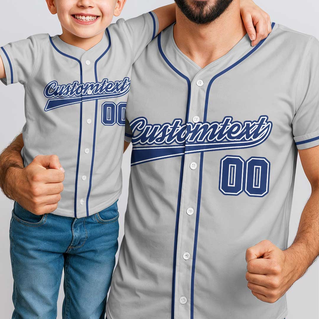 Grand Slam Dad and Little Hitter - Custom Family Matching Baseball Jersey