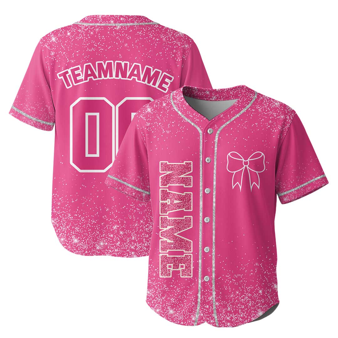 Custom Cheerleader Baseball Jersey with Glitter Effect