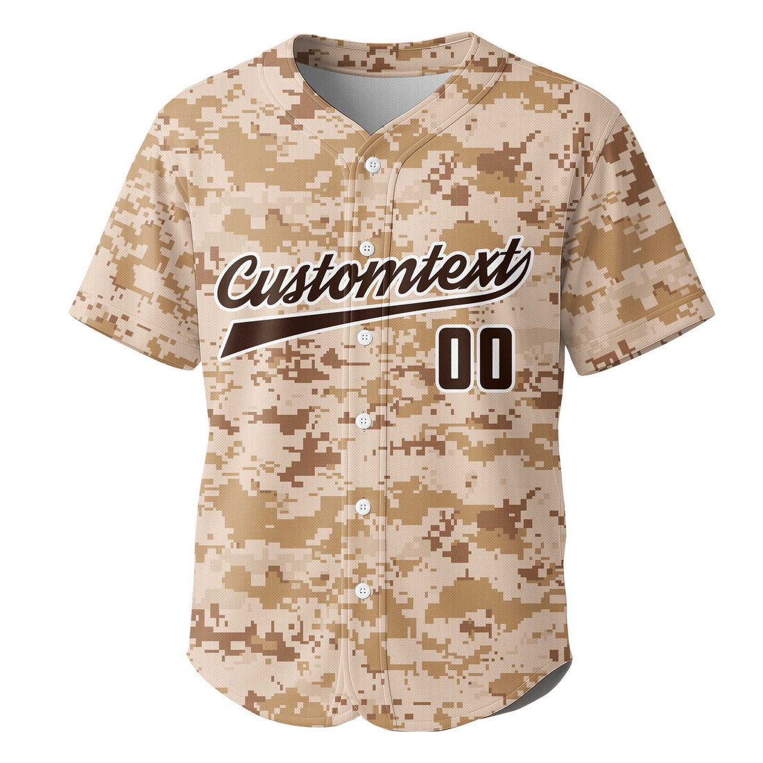 Custom Sand Camouflage Pattern Baseball Jersey