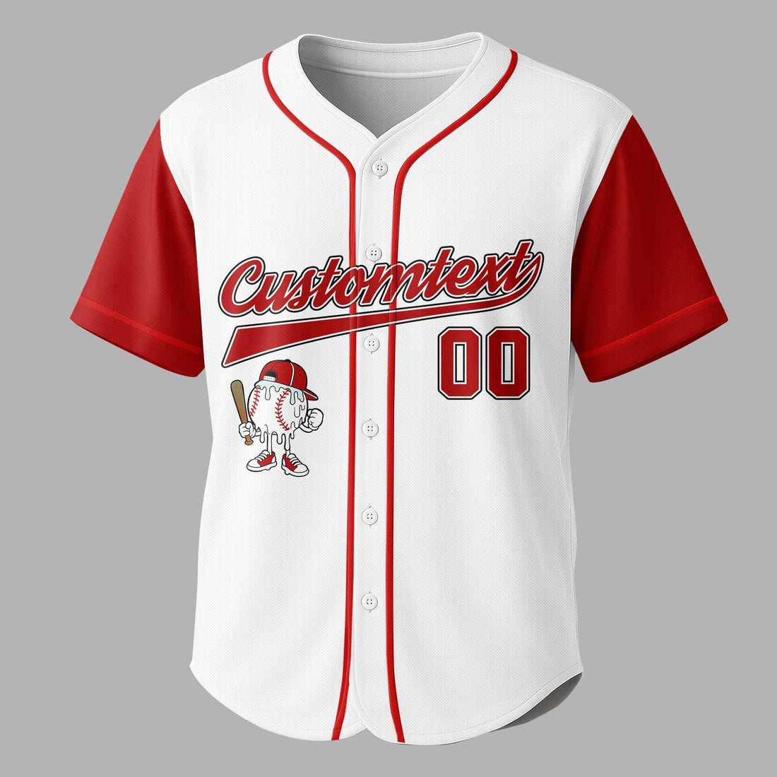 Hustle Hit Never Quit - Custom White and Red Raglan Baseball Jersey
