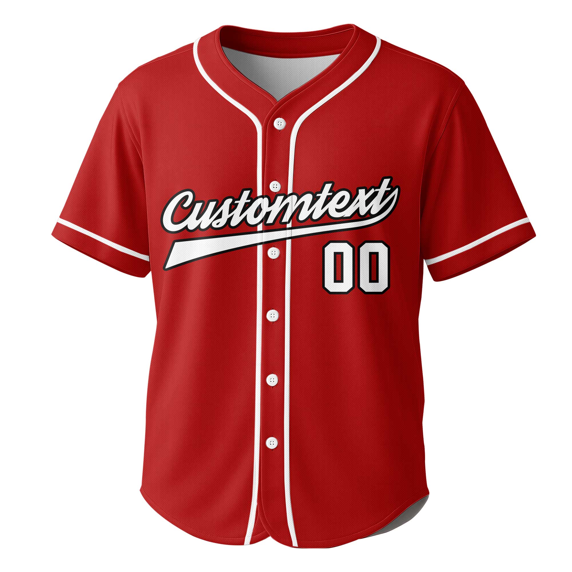 Baseball Lover Facts - Custom Red and White Stripes Baseball Jersey