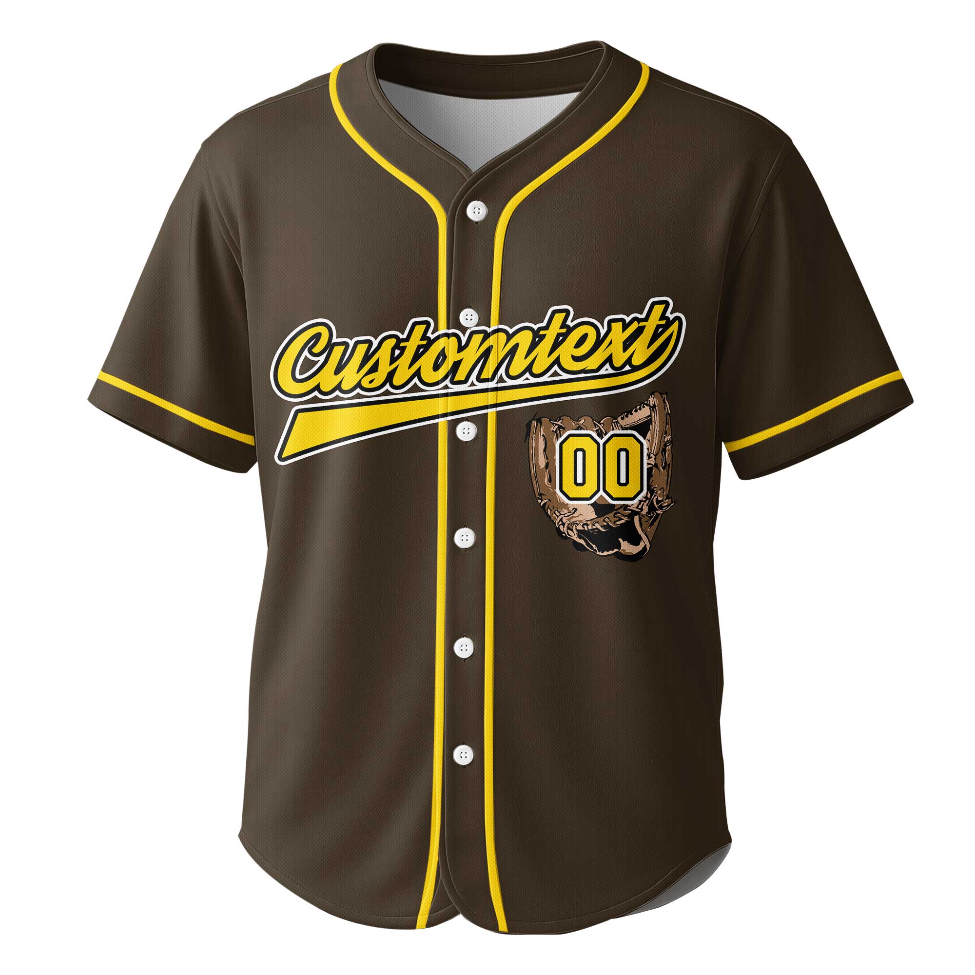 Game Day Batter Batter Swing - Custom Brown Yellow Baseball Jersey