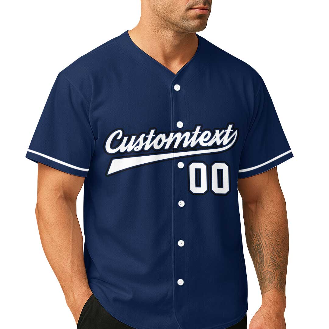 He's Not Just My Son He’s Also My Favorite Baseball Player - Custom Navy White Baseball Jersey