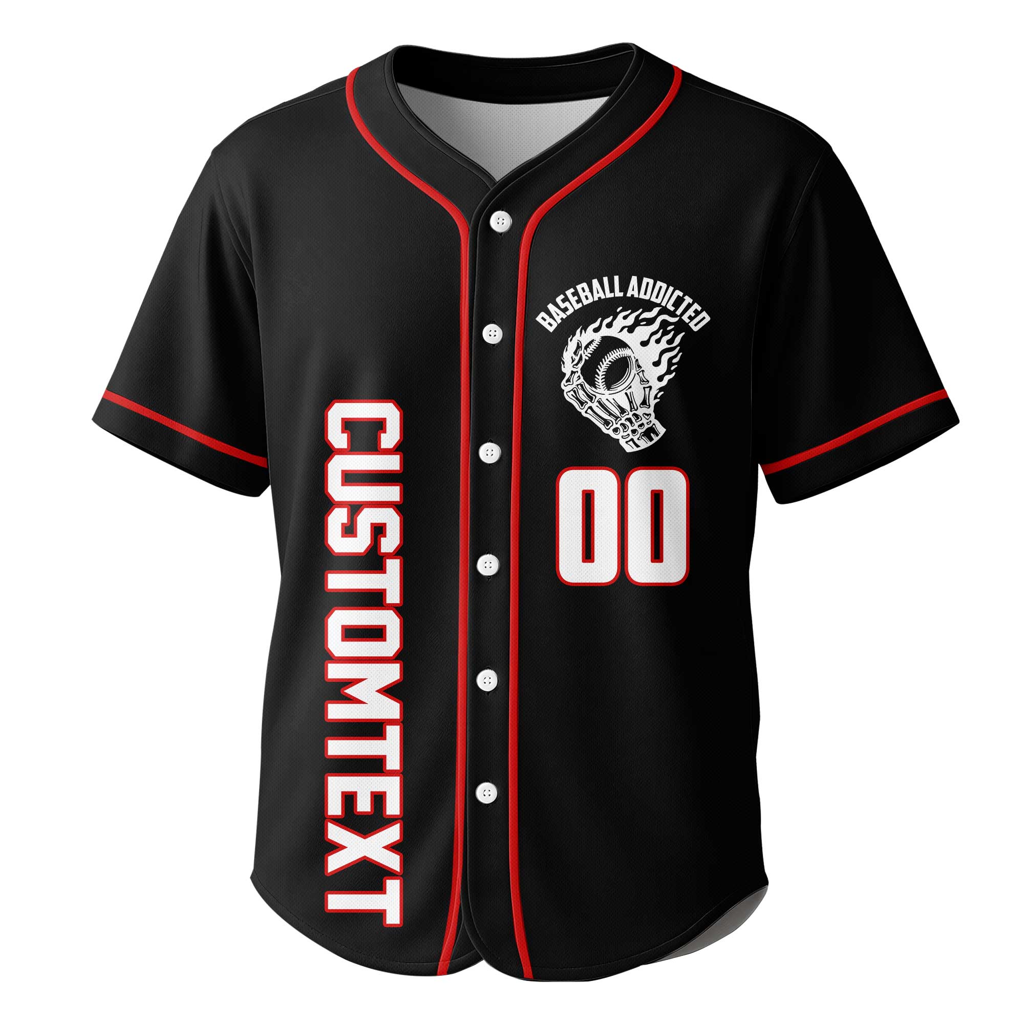 Warning: Nonstop Yapping About Baseball - Custom Black and Red Baseball Jersey