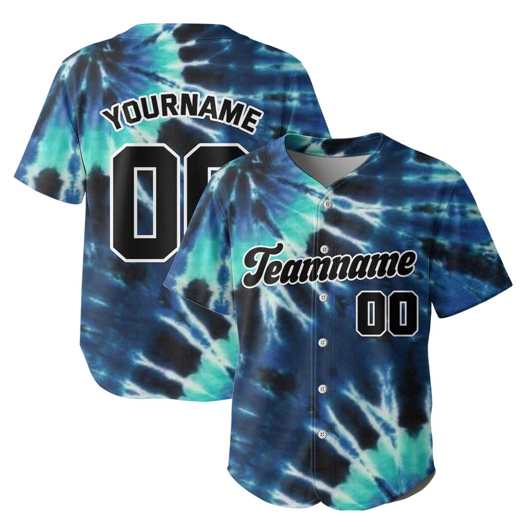 Custom Baseball Jersey with Tie Dye Style