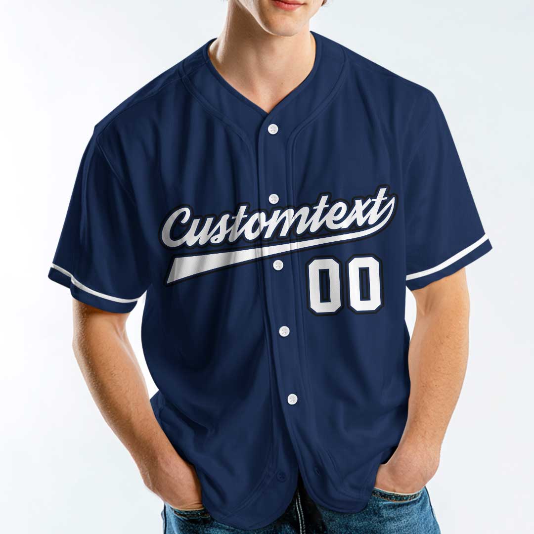 She's Not Just My Daughter She’s Also My Favorite Baseball Player - Custom Navy White Baseball Jersey