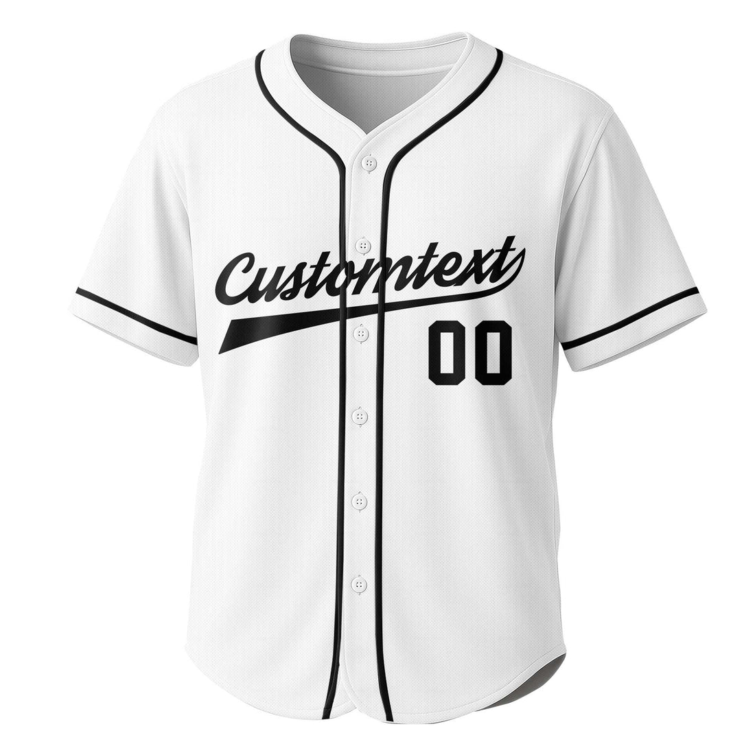 TRUE BALLER - Custom White Black Baseball Jersey