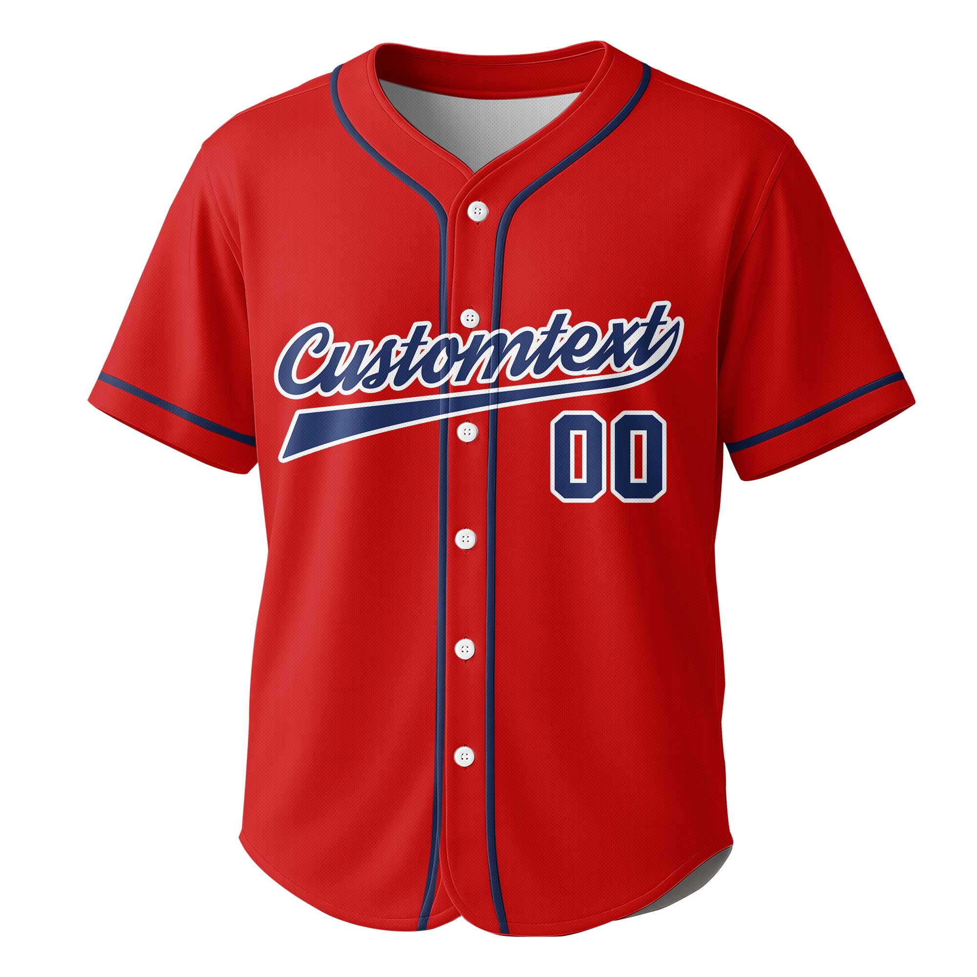 Rub Some Dirt On It - Custom Red and Navy Baseball Jersey