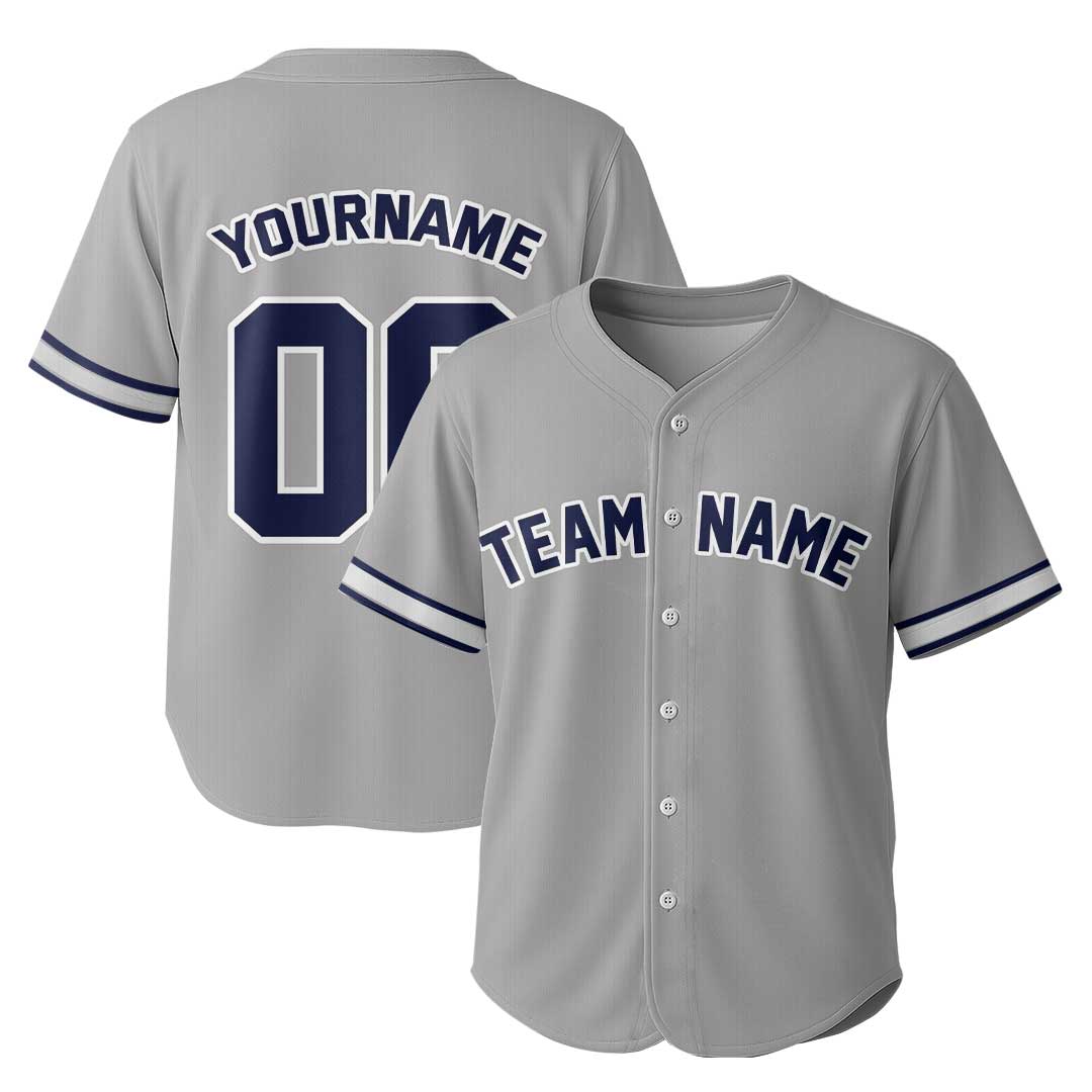 Custom Baseball Jersey with White and Grey Color