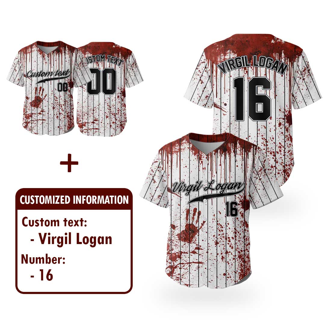 Custom Halloween Costume Zombies Cosplay Baseball Jersey