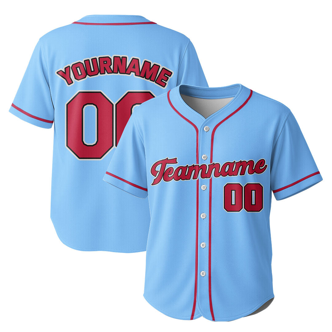 Custom Baseball Jersey with Cream Red Blue Color