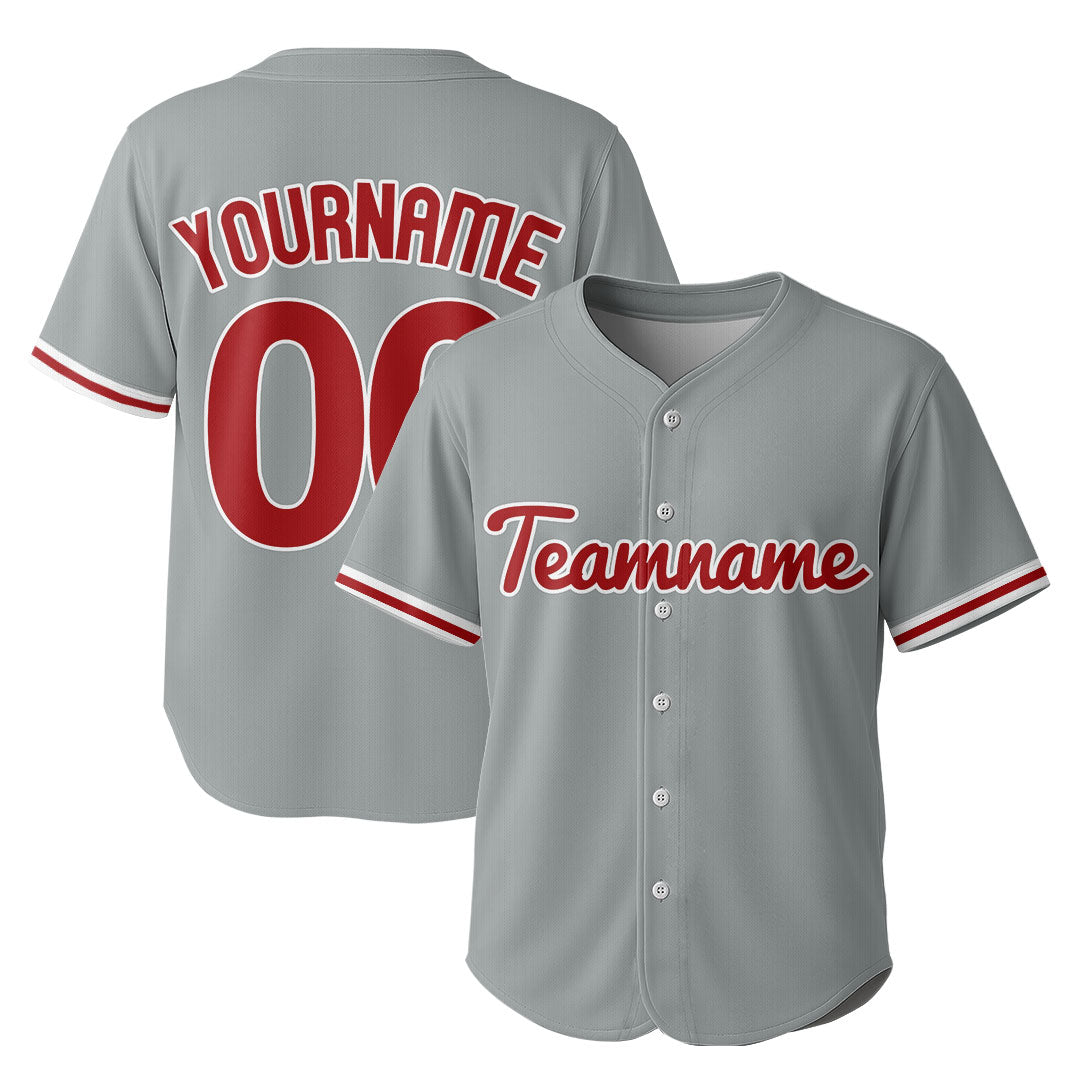 Custom Baseball Jersey with White Grey Color
