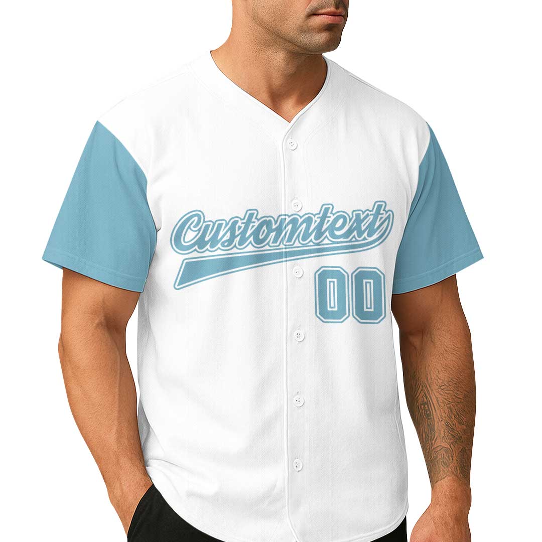 Wanna Be A Baller Shot Caller - Custom White with Blue Baseball Jersey