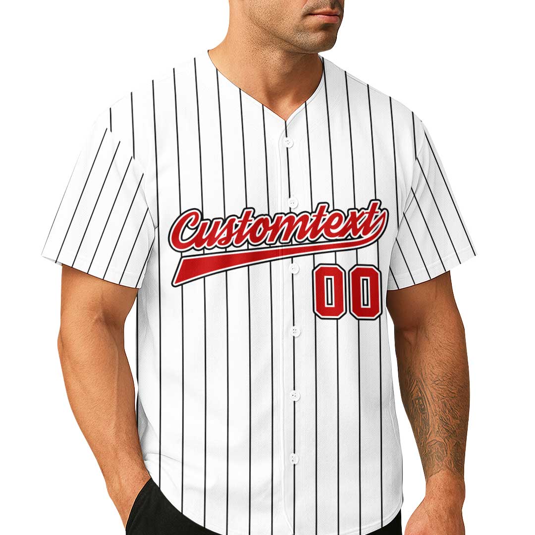 Nothing Is As Precious As Baseball - Custom White with Black Stripes Baseball Jersey