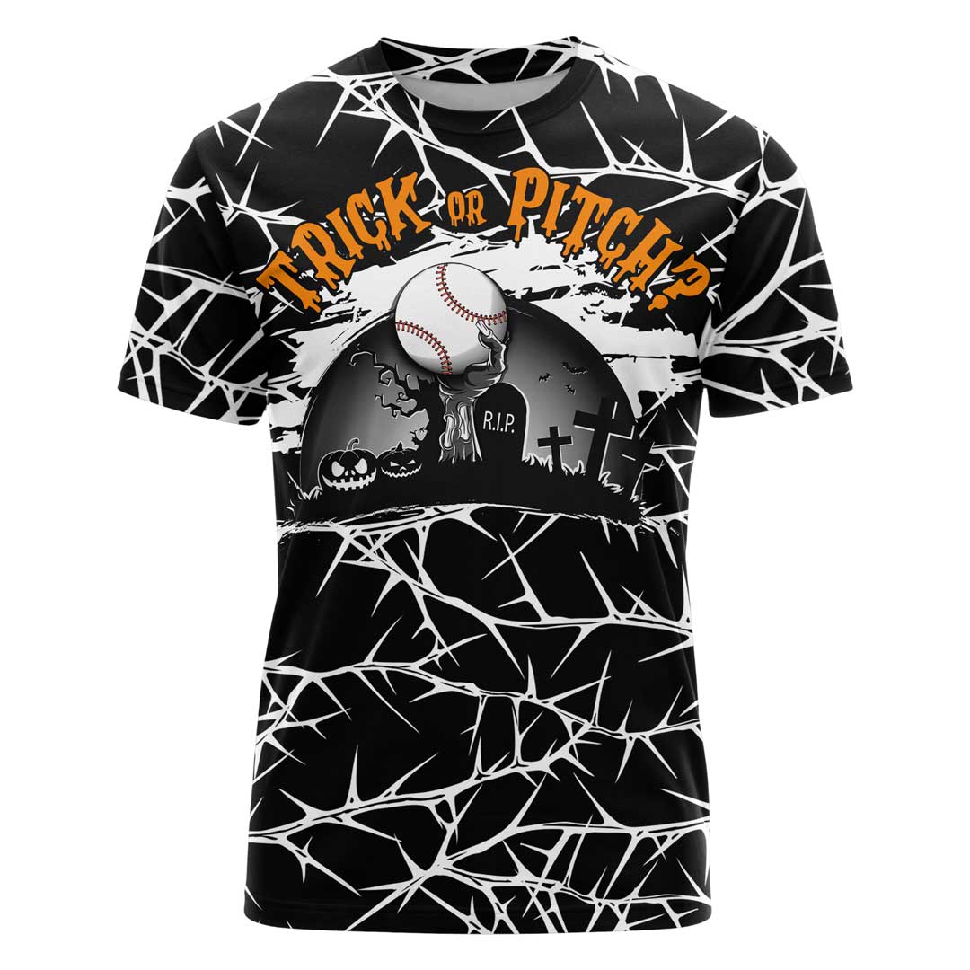 Trick Or Pitch Halloween All Over Print T-Shirt