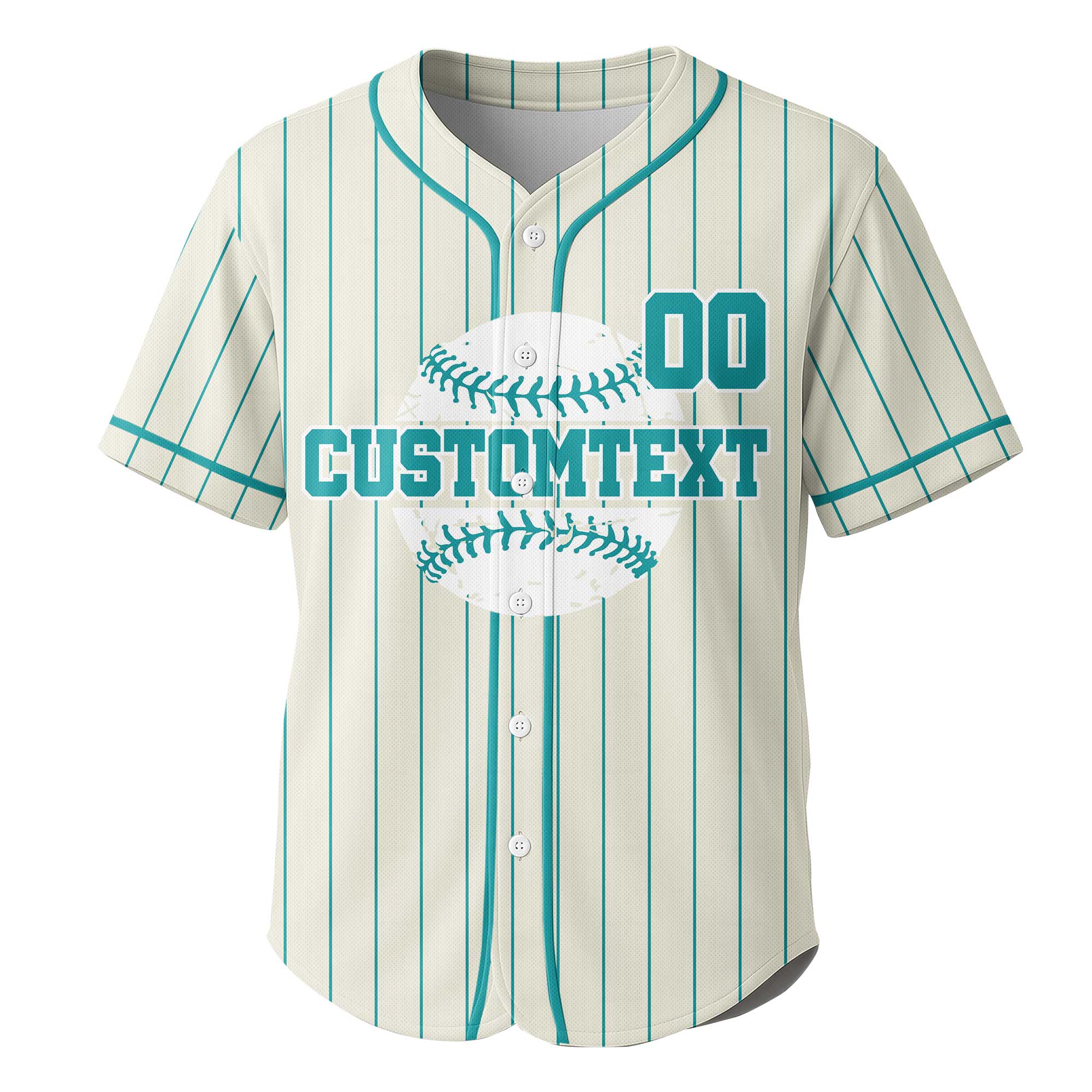 Life Is Better On The Field - Custom Cream Aqua Blue Baseball Jersey