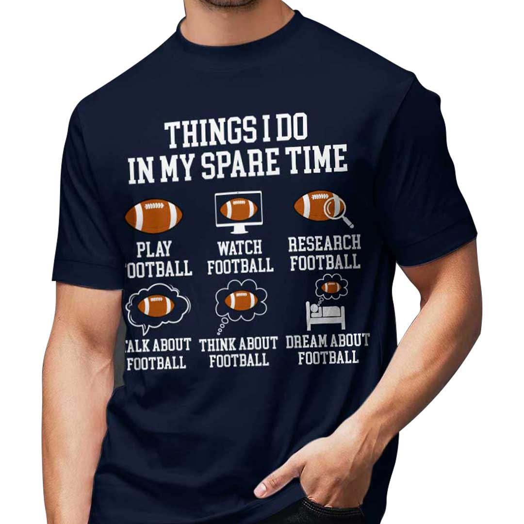 Things I Do In My Spare Time - Navy and Grey Football Tshirt