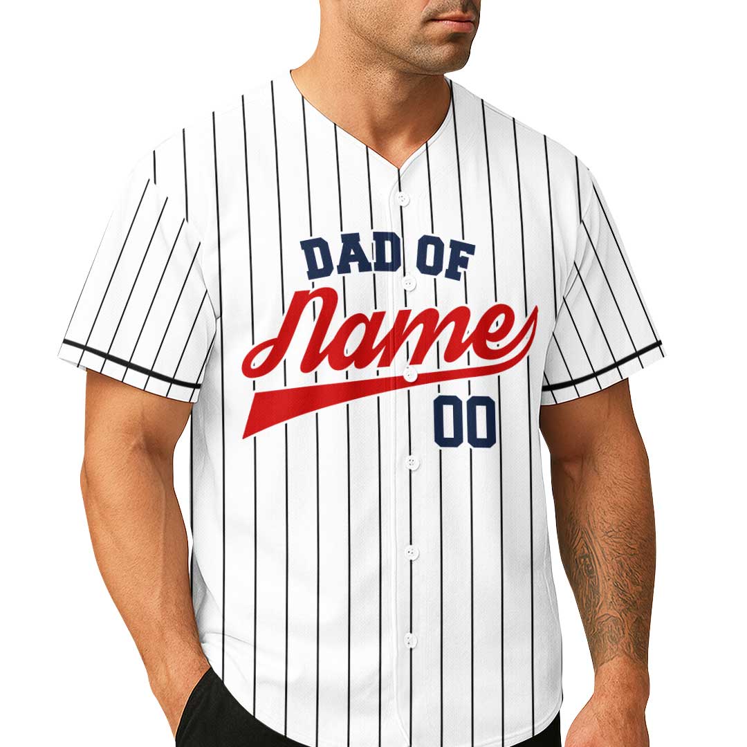 Behind Every Baseball Player Who Believes In Himself Is A Baseball Dad - Custom White Baseball Jersey