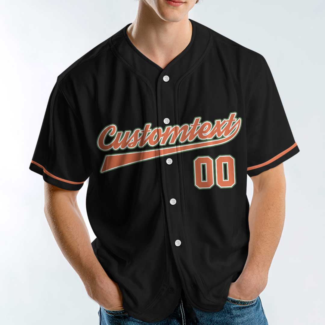 Swing For The Screams - Custom Black Orange Halloween Baseball Jersey