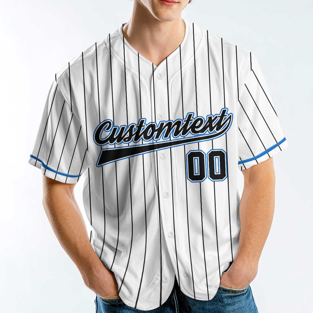Bring Your Soul - Custom White with Black Stripes Halloween Baseball Jersey