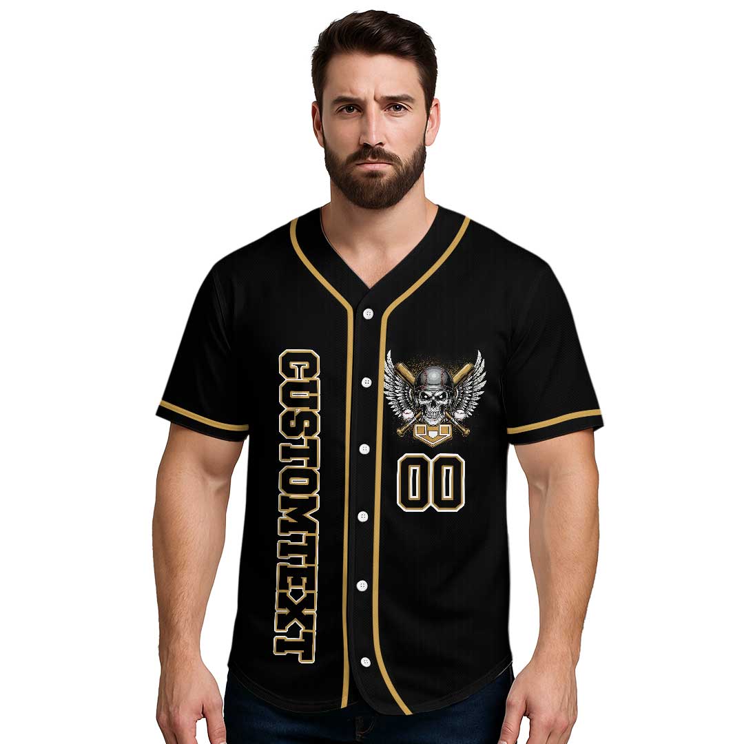 Real Papas Play Baseball - Custom Black Baseball Jersey