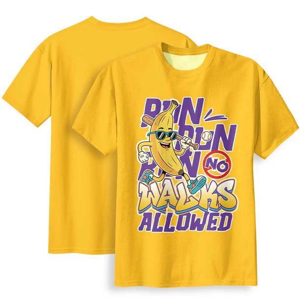Run Run Run - Yellow Baseball Jersey and Tshirt