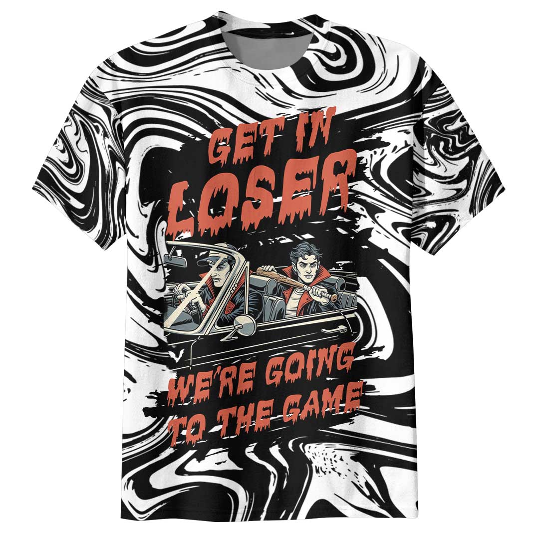Get In Loser We're Going To The Game All Over Print Halloween T-Shirt
