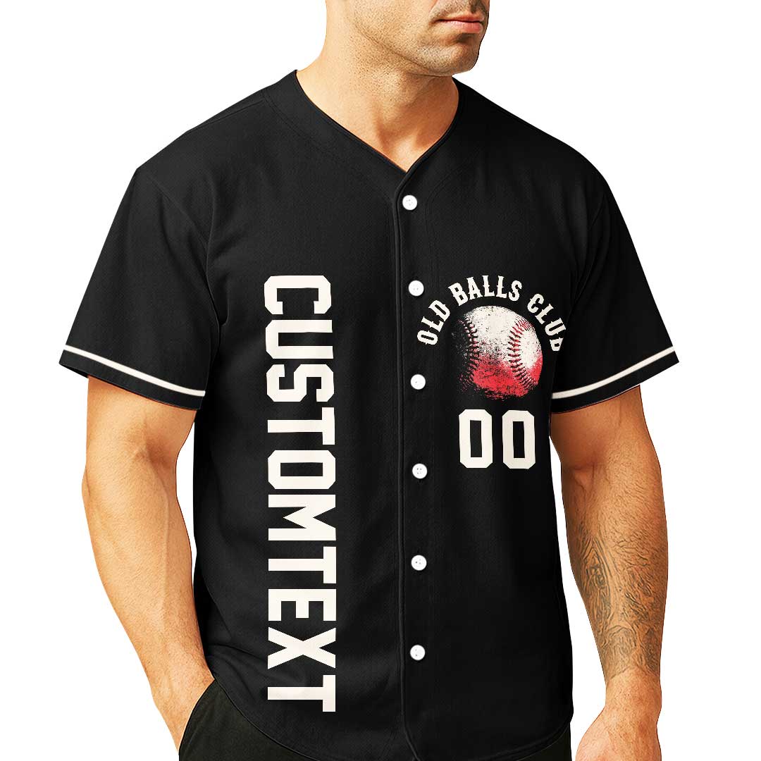 Grumpy Old Baseball Man Club - Custom Black Baseball Jersey