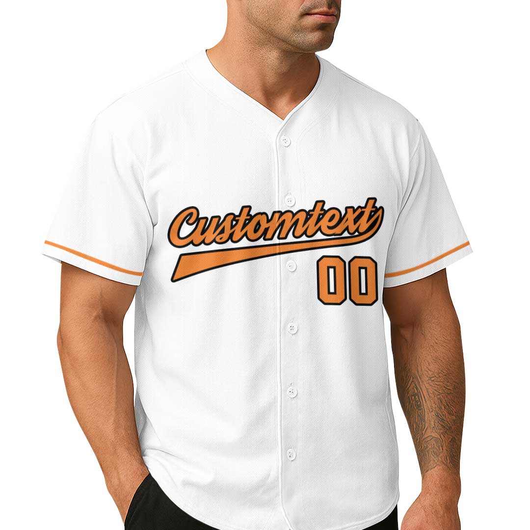 Spooky Season - Custom White Orange Halloween Baseball Jersey