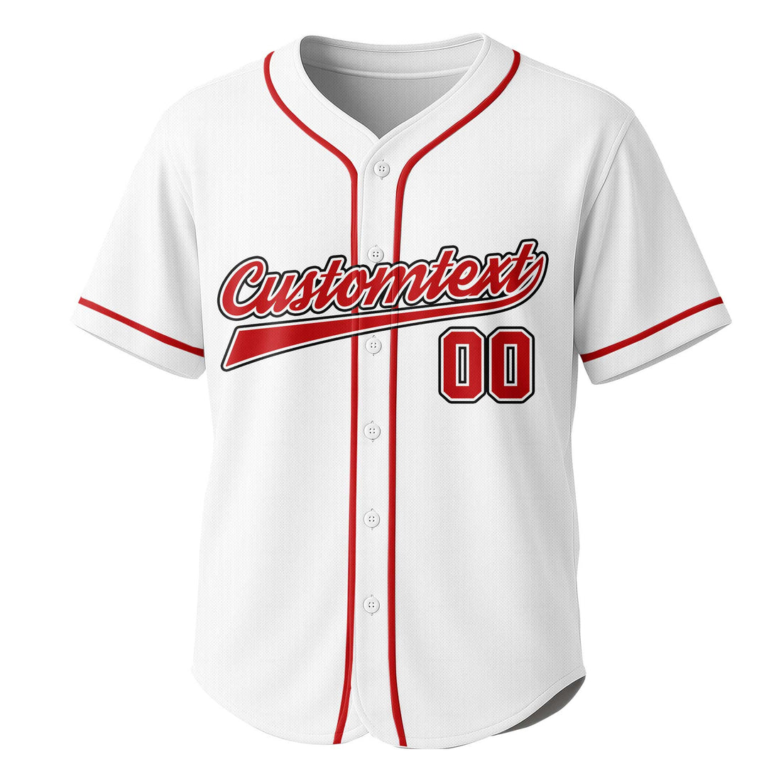 Love The Baseball Lover - Custom White Red Baseball Jersey