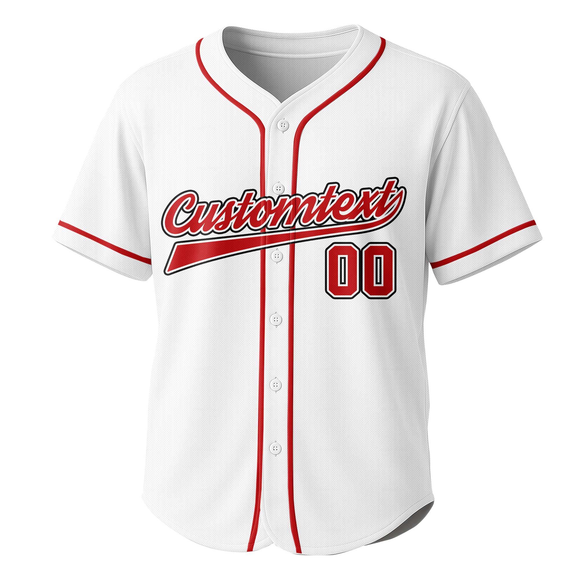 Love The Baseball Lover - Custom White Red Baseball Jersey