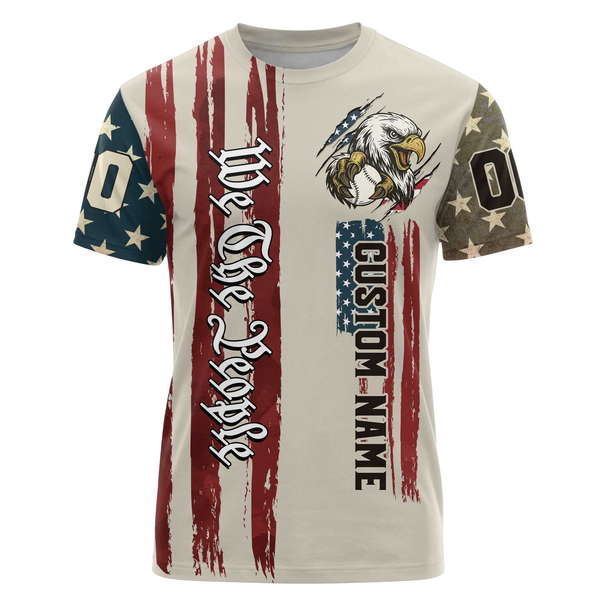 We The People - Partiotic shirts - Independence Day shirt, 4th of July Shirts - Custom Text, Custom Number - Baseball Shirts For Baseball Lovers - All Over Print