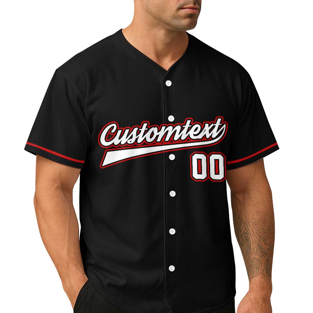 Baseball Grandpa Facts - Custom Black Baseball Jersey