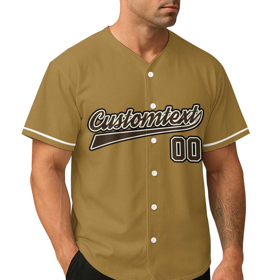 Real Grandpas Play Baseball Then Take A Nap - Custom Old Gold Baseball Jersey