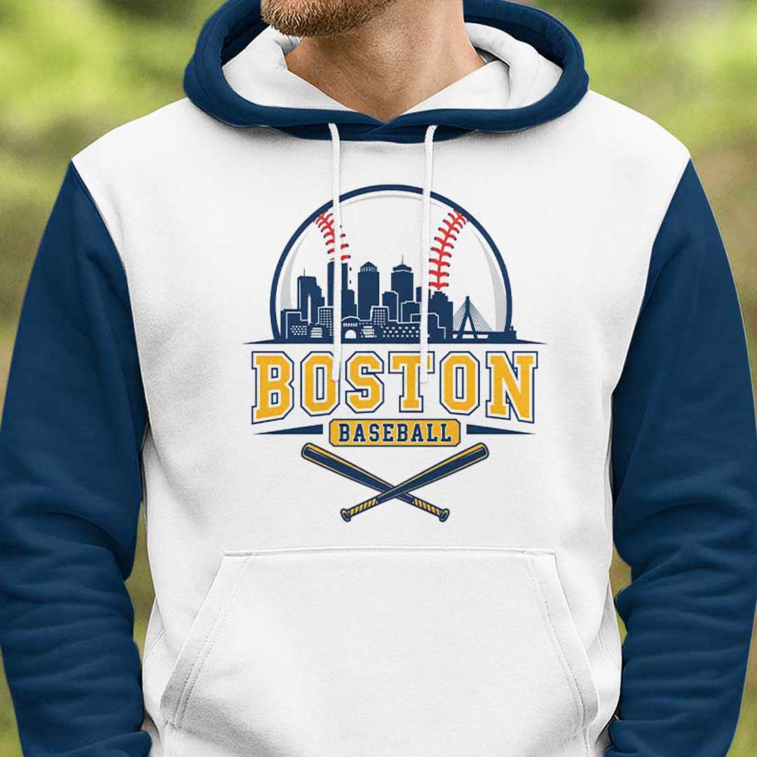 Baseball State Series - Custom White & Navy Baseball Hoodie