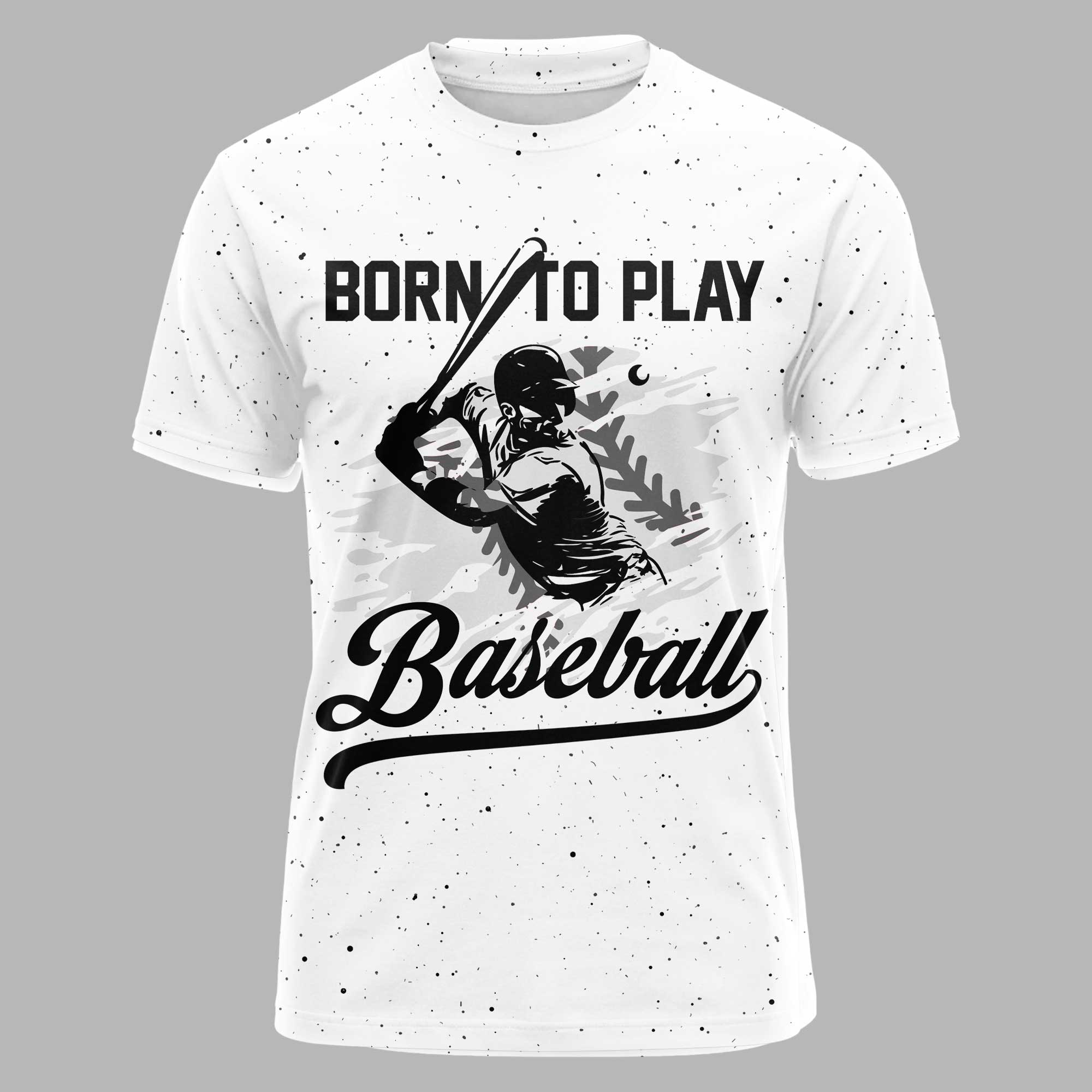 Custom Born To Play Baseball - Custom Text Custom Number Baseball Shirts